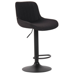 Lot de 2 tabourets de bar Lentini tissu noir noir