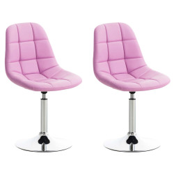Ensemble de 2 chaises Emil en similicuir rose