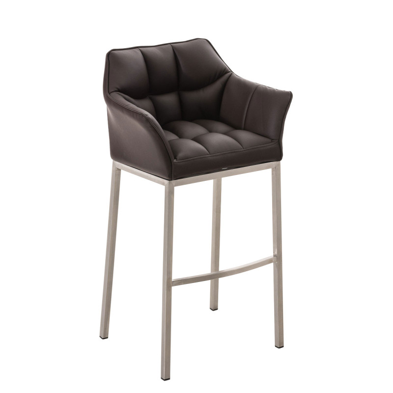 Tabouret de bar Damaso E avec structure à 4 pieds marron