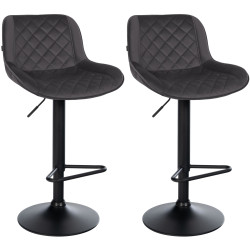 Set di 2 sgabelli da bar Kasson in velluto nero