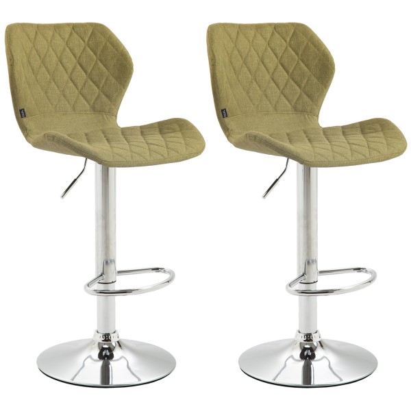 Lot de 2 tabourets de bar liège tissu chrome