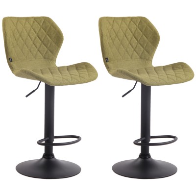 Lot de 2 tabourets de bar en tissu liège noir