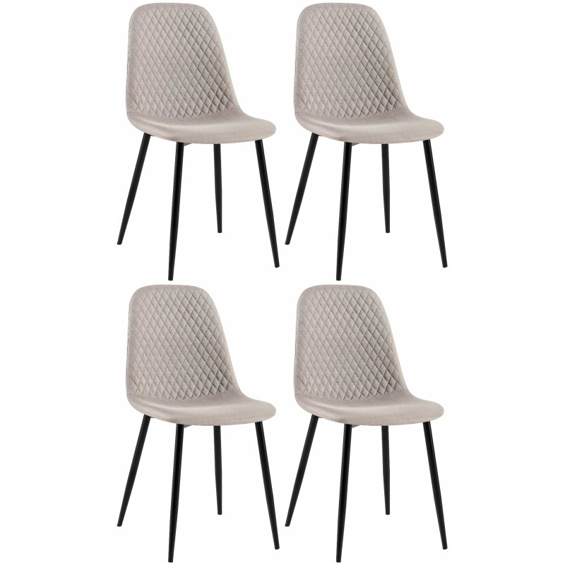 Ensemble de 4 chaises Giverny en tissu gris