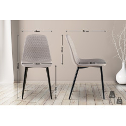Ensemble de 4 chaises Giverny en tissu gris