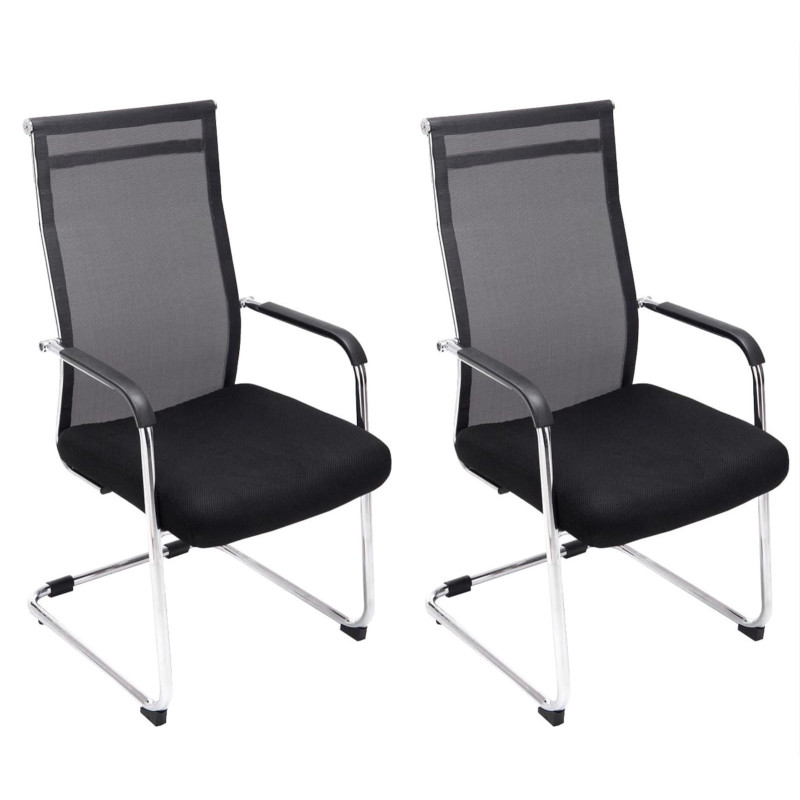 Ensemble de 2 chaises visiteurs Brenda noires