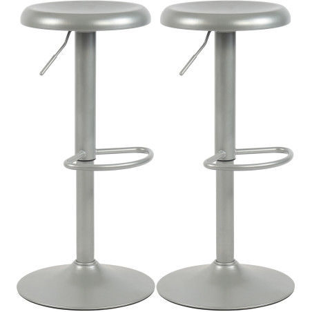 Lot de 2 tabourets de bar Williston argent