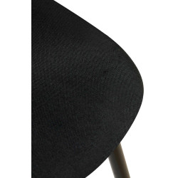 Ensemble de 4 chaises Giverny, tissu, noir