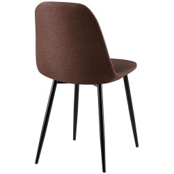 Ensemble de 4 chaises Giverny en tissu marron