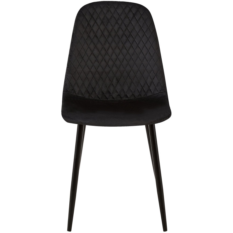 Ensemble de 4 chaises Giverny, velours, noir