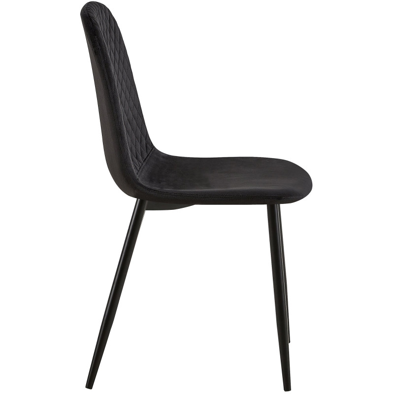 Ensemble de 4 chaises Giverny, velours, noir
