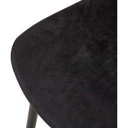 Ensemble de 4 chaises Giverny, velours, noir