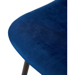 Ensemble de 4 chaises Giverny en velours bleu