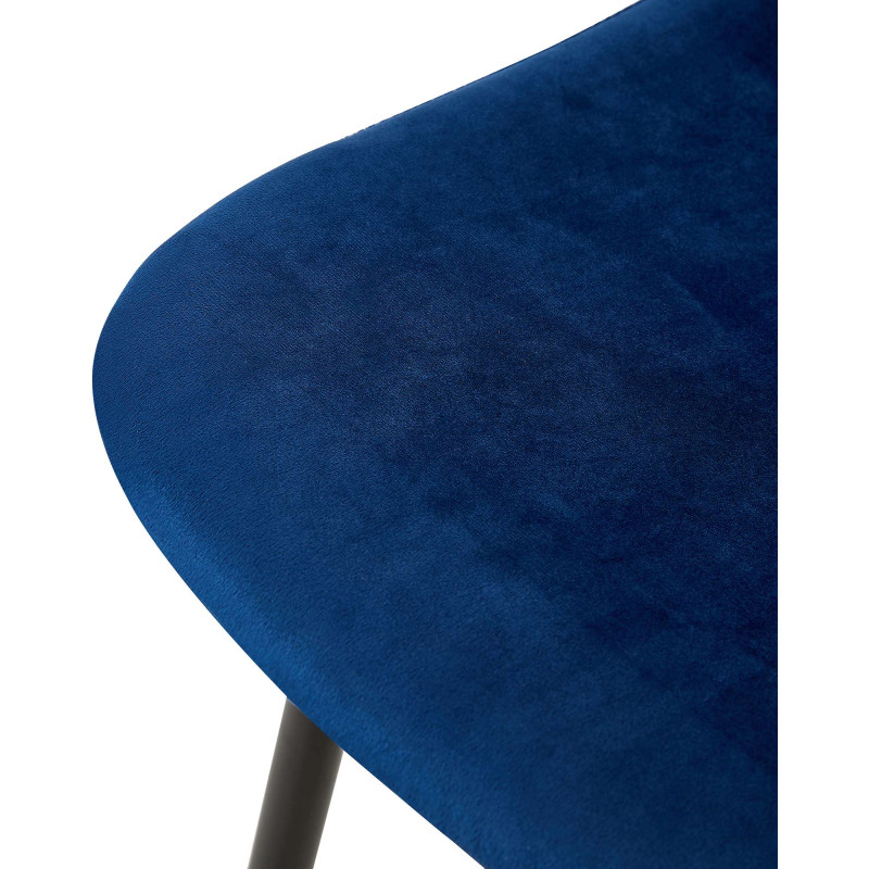 Ensemble de 4 chaises Giverny en velours bleu