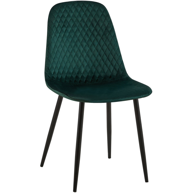 Ensemble de 4 chaises Giverny en velours vert
