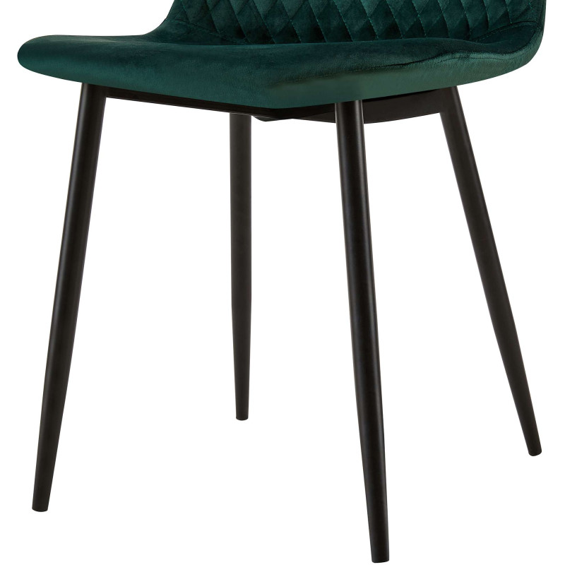 Ensemble de 4 chaises Giverny en velours vert