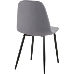 Ensemble de 4 chaises Giverny en velours gris