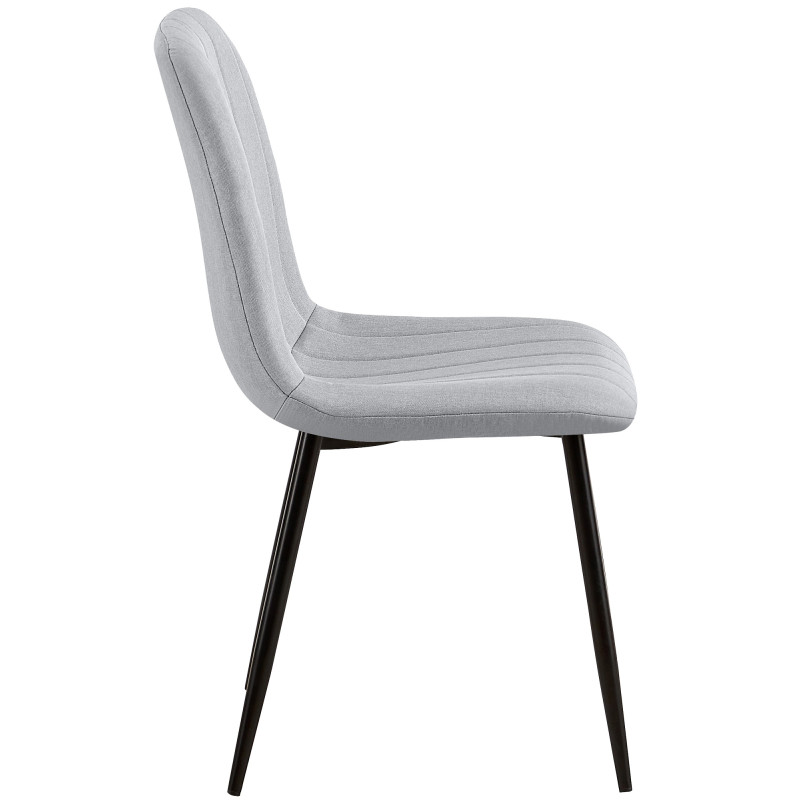 Ensemble de 4 chaises en tissu gris Dijon