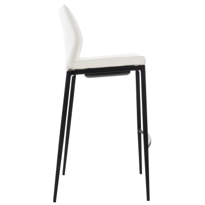 Tabouret de bar Matola simili cuir noir