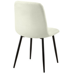 Ensemble de 4 chaises en tissu crème Dijon