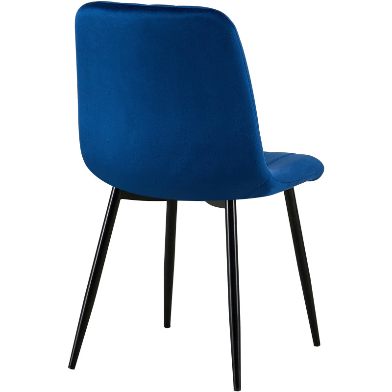 Ensemble de 4 chaises en velours bleu Dijon