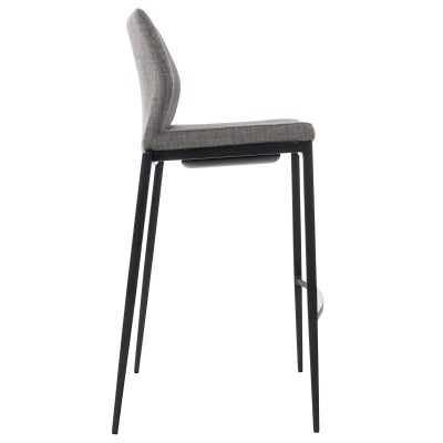 Tabouret de bar Matola tissu noir