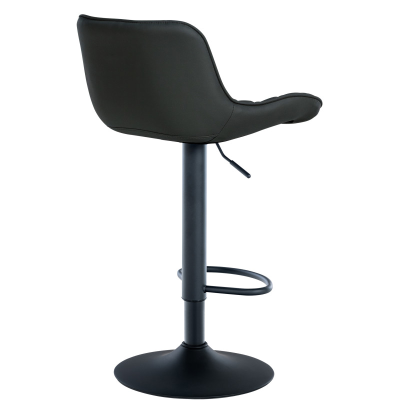 Tabouret de bar Minosa simili cuir noir
