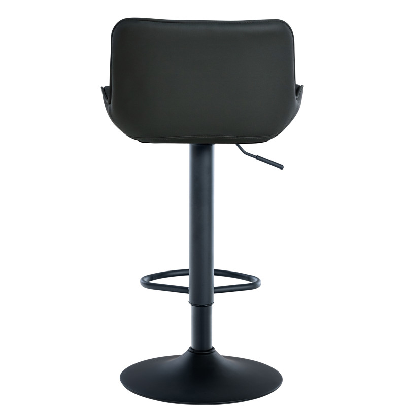 Tabouret de bar Minosa simili cuir noir