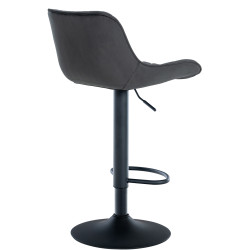 Tabouret de bar Minosa velours noir