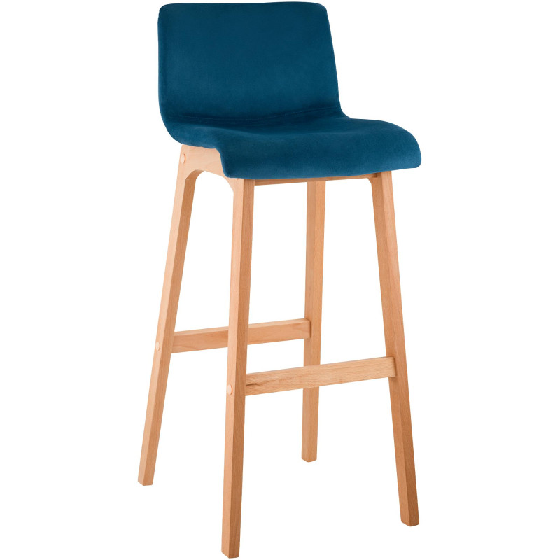 Tabouret de bar Hoover Velvet Natura Bleu