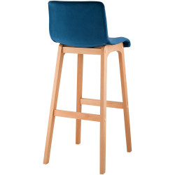 Tabouret de bar Hoover Velvet Natura Bleu