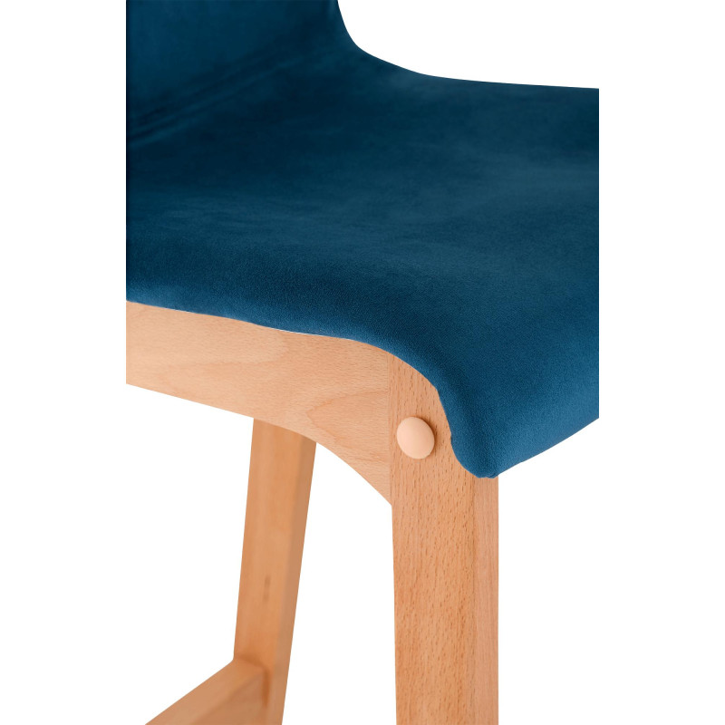 Tabouret de bar Hoover Velvet Natura Bleu