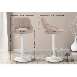 Tabouret de bar Milet tissu...