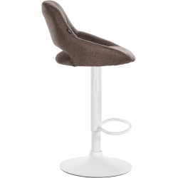 Tabouret de bar Milet tissu blanc marron