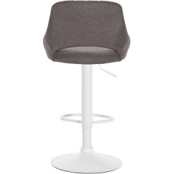 Tabouret de bar Milet tissu blanc gris foncé