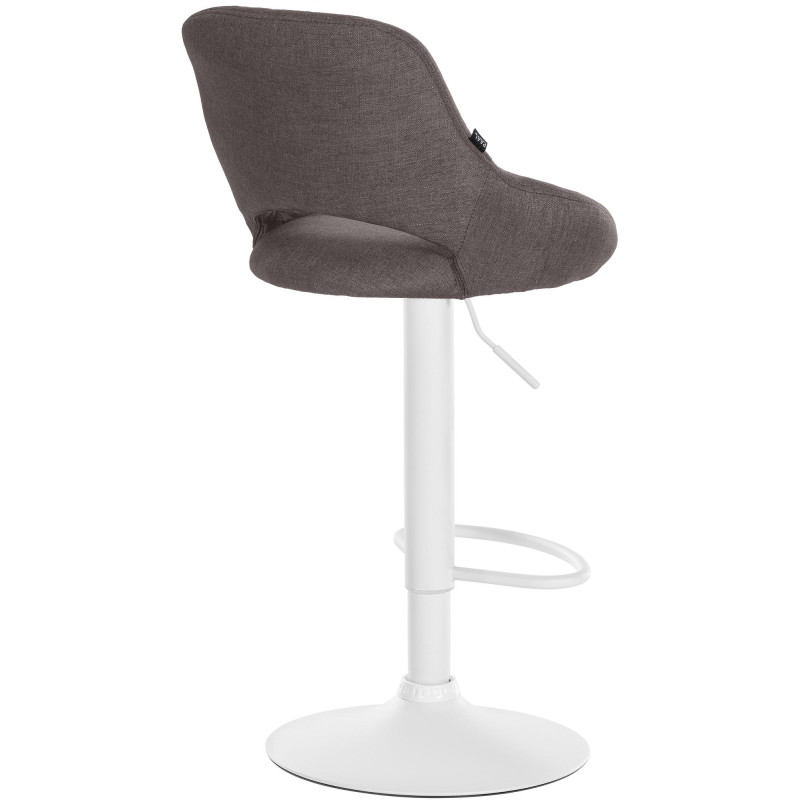 Tabouret de bar Milet tissu blanc gris foncé