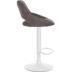 Tabouret de bar Milet tissu blanc gris foncé