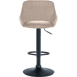 Tabouret de bar Milet tissu noir taupe