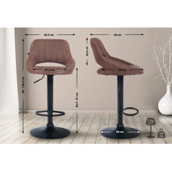 Tabouret de bar Milet tissu...