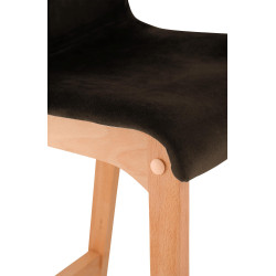 Tabouret de bar Hoover velours Natura marron