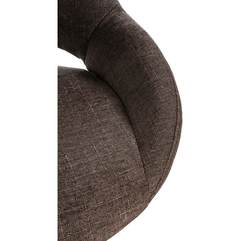 Tabouret de bar Milet tissu noir marron