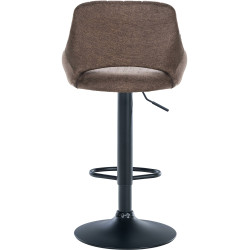 Tabouret de bar Milet tissu noir marron