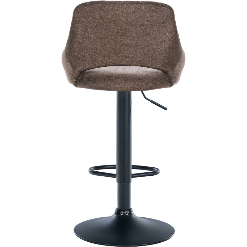 Tabouret de bar Milet tissu noir marron