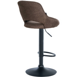 Tabouret de bar Milet tissu noir marron