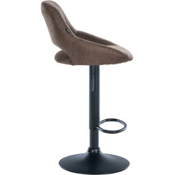 Tabouret de bar Milet tissu noir marron