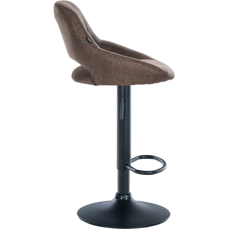 Tabouret de bar Milet tissu noir marron