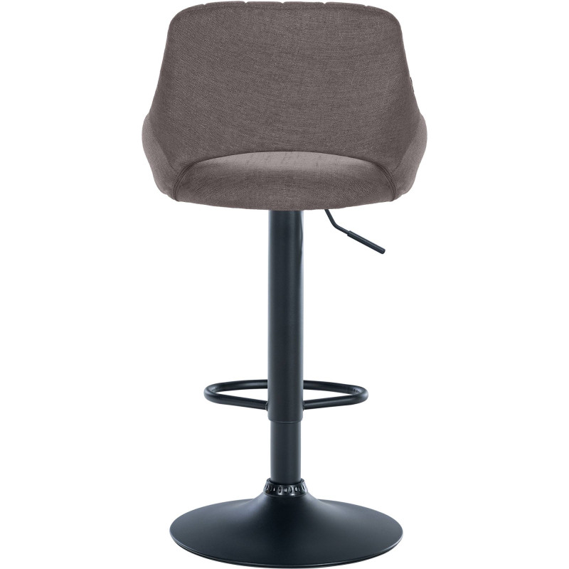 Tabouret de bar Milet tissu noir gris foncé