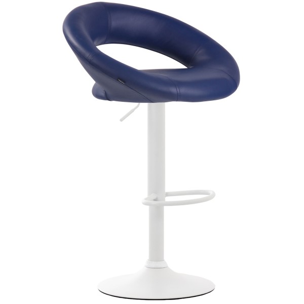 Tabouret de bar Olinda simili cuir blanc