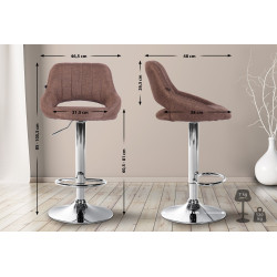 Tabouret de bar Milet tissu...