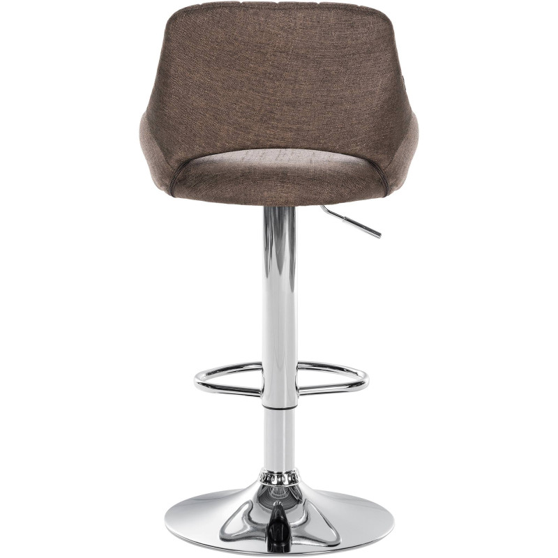 Tabouret de bar Milet tissu chrome marron