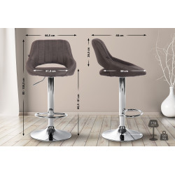 Tabouret de bar Milet tissu...